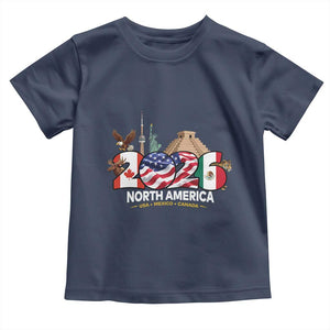2026 North American Football Supporters Toddler T Shirt TS12 Navy Print Your Wear