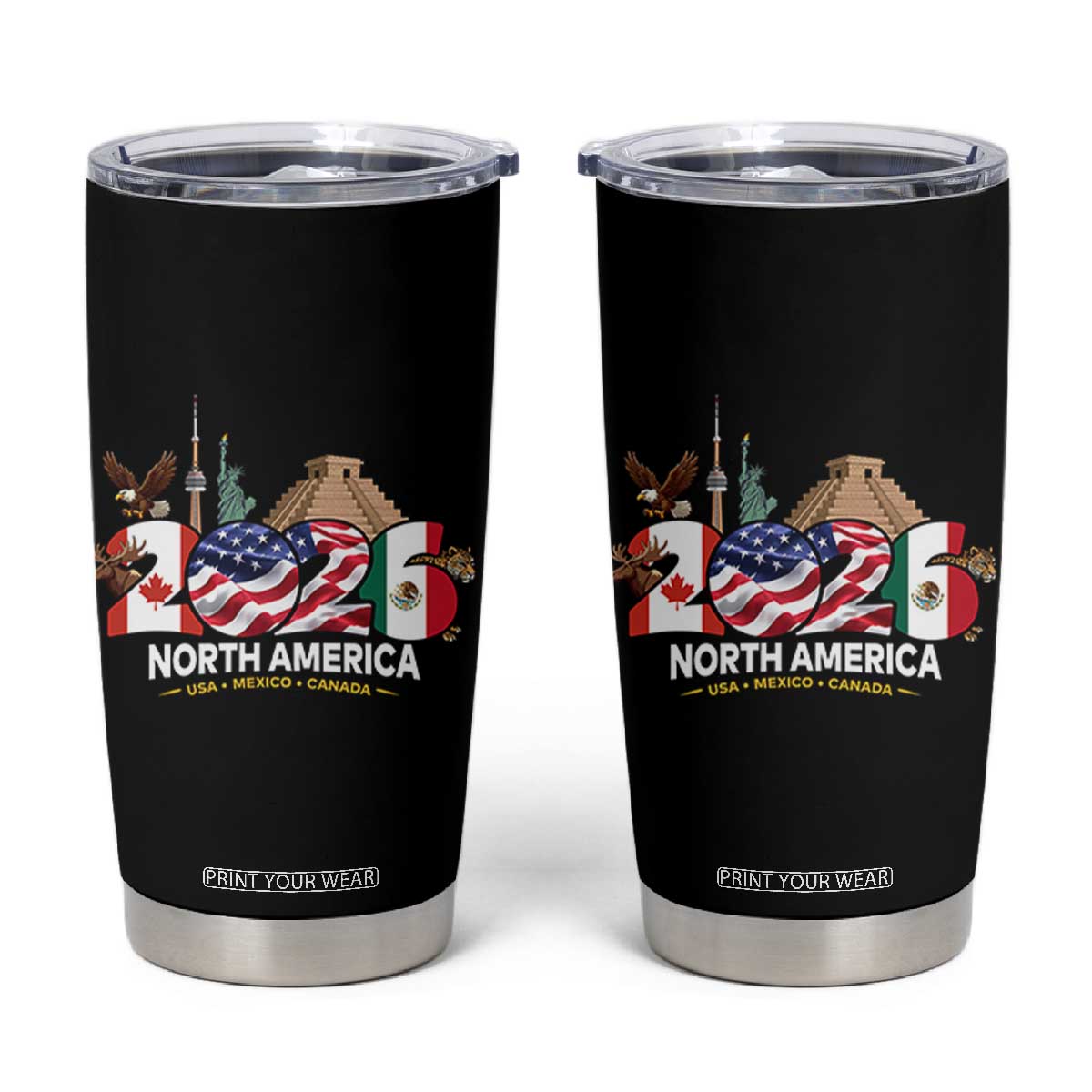 2026 North American Football Supporters Tumbler Cup TS12 Black Print Your Wear