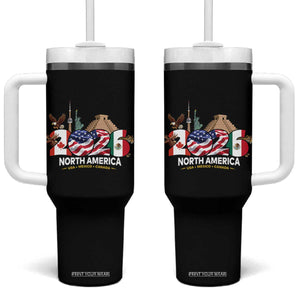 2026 North American Football Supporters Tumbler With Handle TS12 One Size: 40 oz Black Print Your Wear