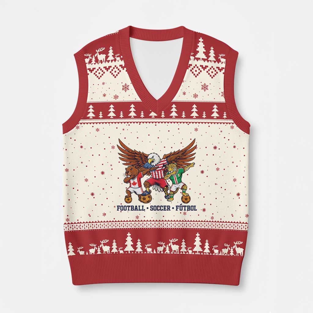 Eagle Jaguar Beaver 2026 Football V-Neck Knit Sweater Vest Supporters Gift Idea TS12 Beige Red Print Your Wear