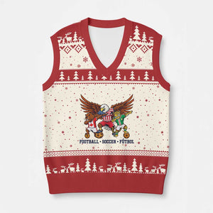 Eagle Jaguar Beaver 2026 Football V-Neck Knit Sweater Vest Supporters Gift Idea TS12 Beige Red Print Your Wear