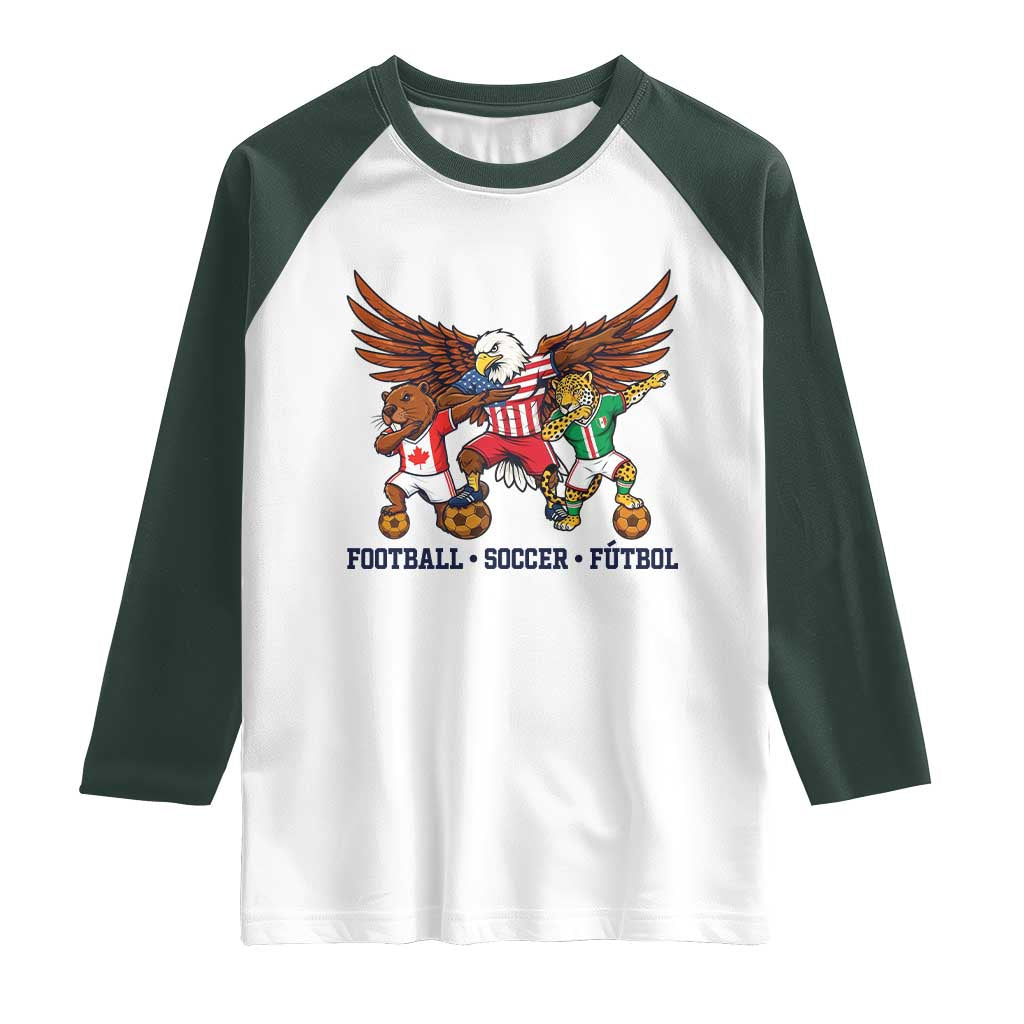 Eagle Jaguar Beaver 2026 Football Raglan Shirt Supporters Gift Idea TS12 White Dark Forest Green Print Your Wear
