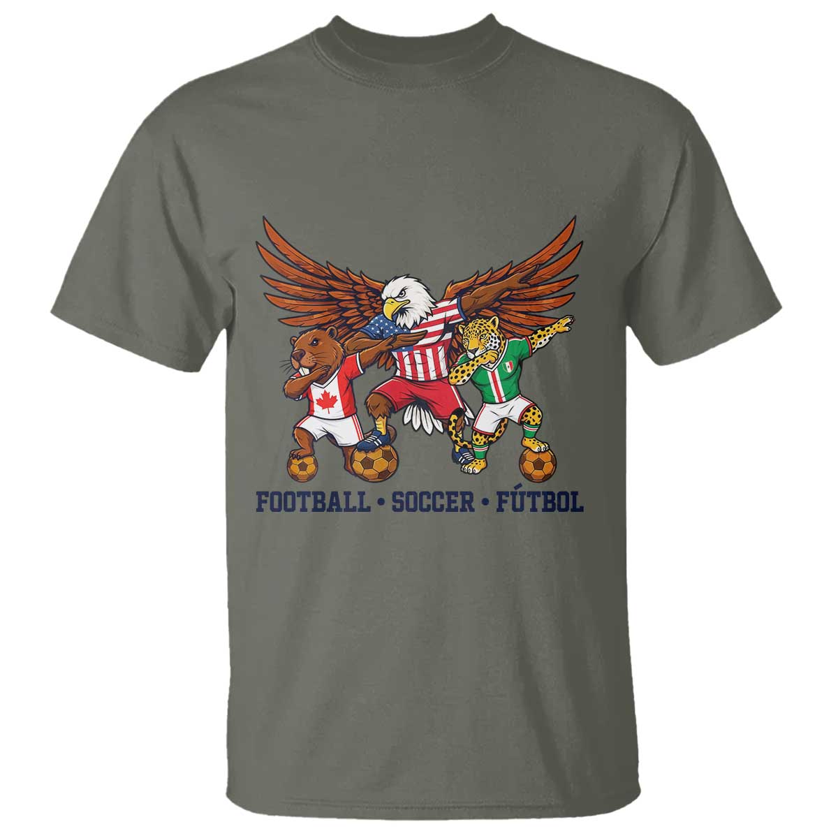 Eagle Jaguar Beaver 2026 Football T Shirt Supporters Gift Idea TS12 Military Green Print Your Wear