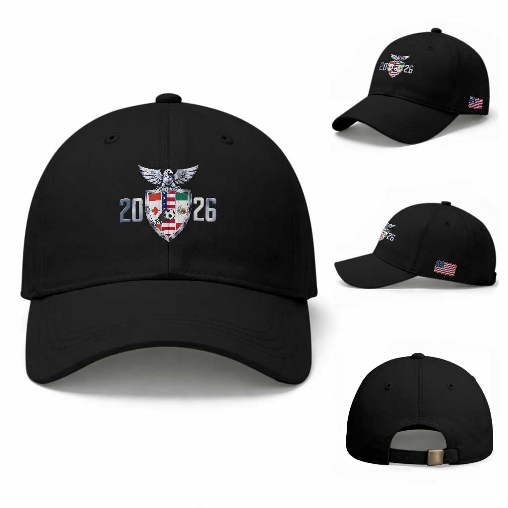 Canada Mexico USA Baseball Cap International Soccer Lover Gift TS12 Baseball Cap Universal Fit Black Print Your Wear