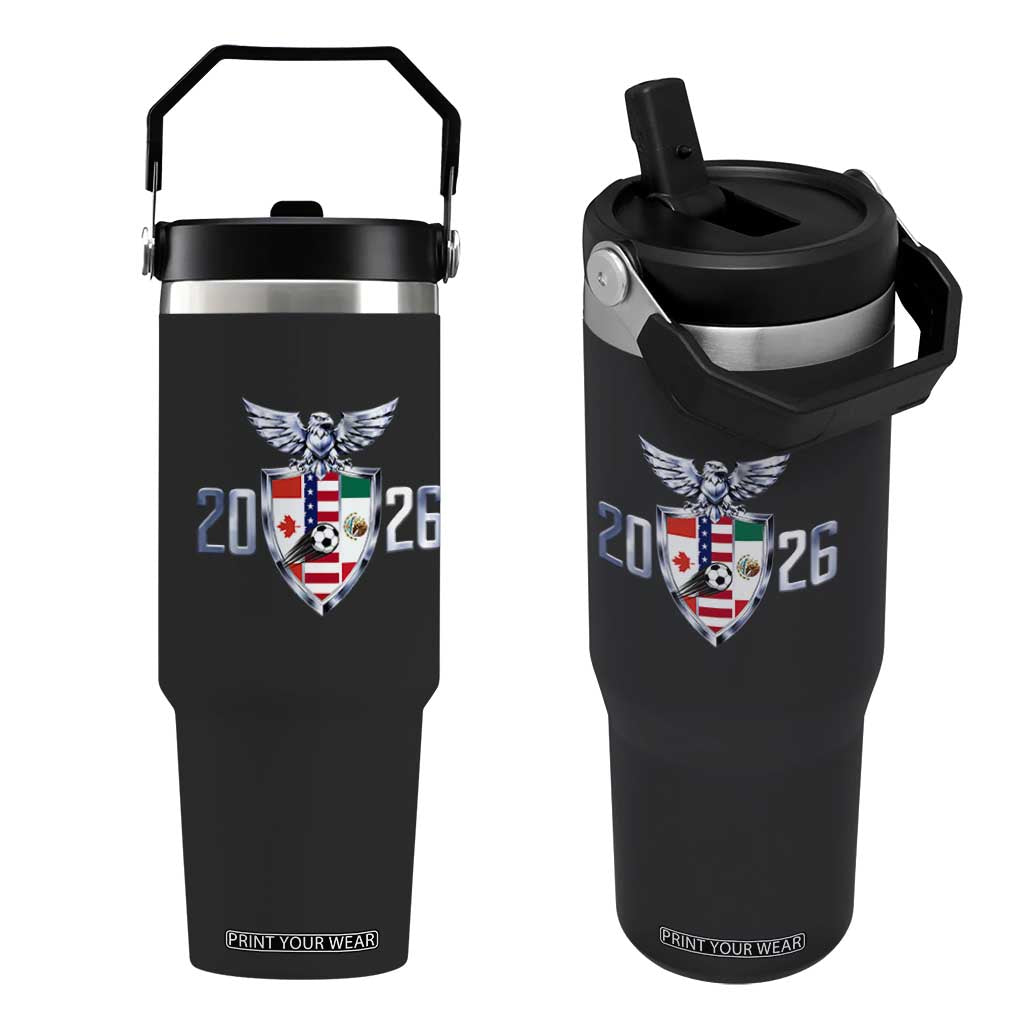 Canada Mexico USA Flip Straw Tumbler International Soccer Lover Gift TS12 One Size: 30 oz Black Print Your Wear