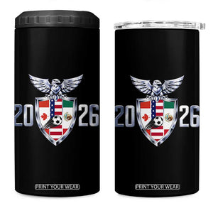 Canada Mexico USA 4 in 1 Can Cooler Tumbler International Soccer Lover Gift TS12 One Size: 16 oz Black Print Your Wear
