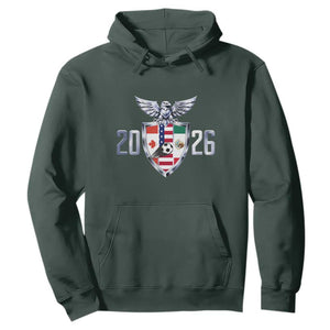 Canada Mexico USA Hoodie International Soccer Lover Gift TS12 Dark Forest Green Print Your Wear