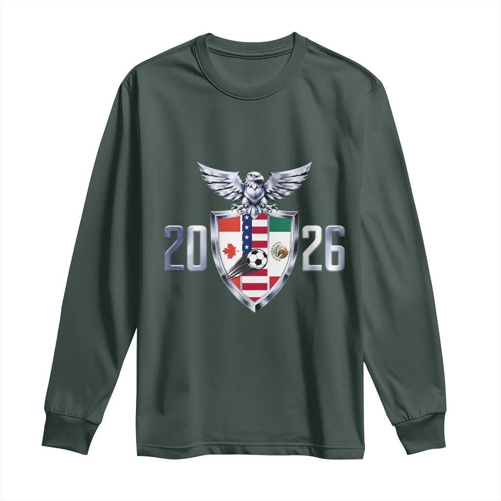 Canada Mexico USA Long Sleeve Shirt International Soccer Lover Gift TS12 Dark Forest Green Print Your Wear