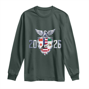 Canada Mexico USA Long Sleeve Shirt International Soccer Lover Gift TS12 Dark Forest Green Print Your Wear