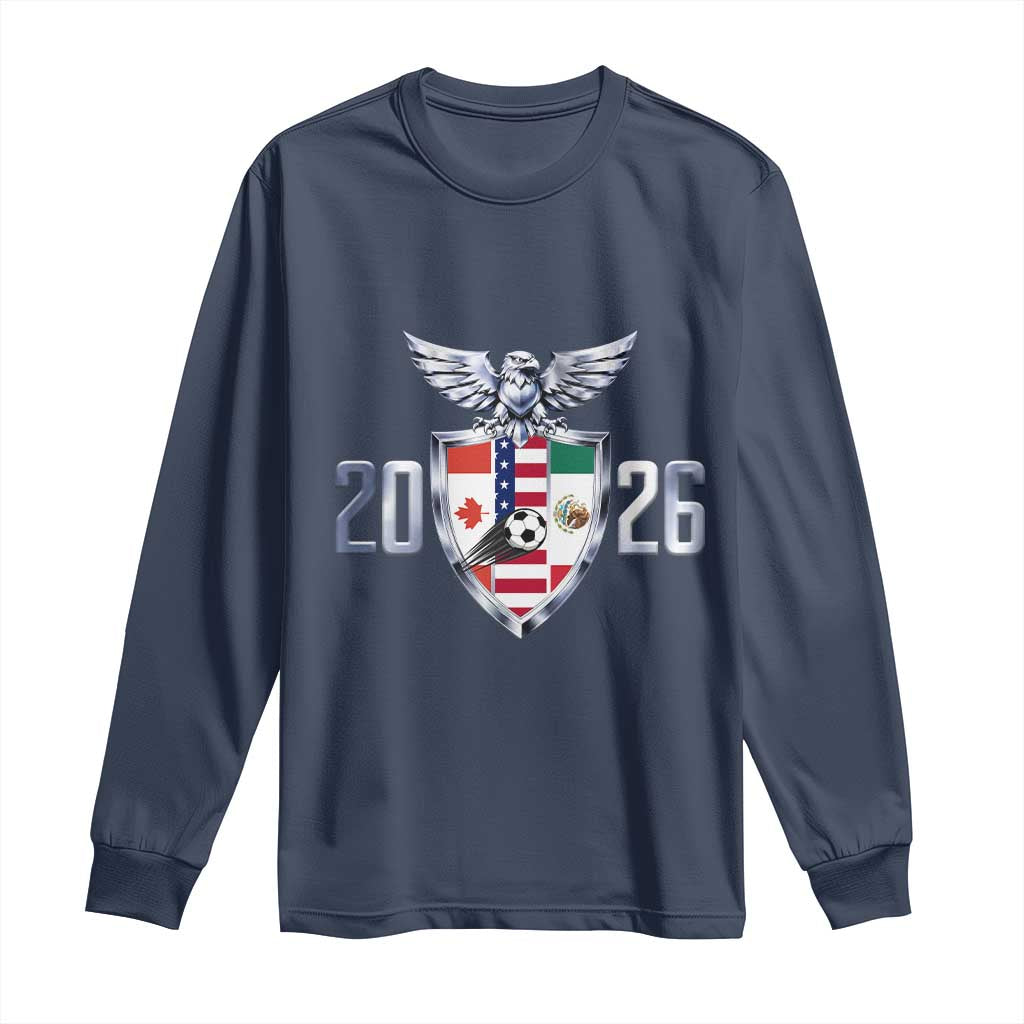 Canada Mexico USA Long Sleeve Shirt International Soccer Lover Gift TS12 Navy Print Your Wear