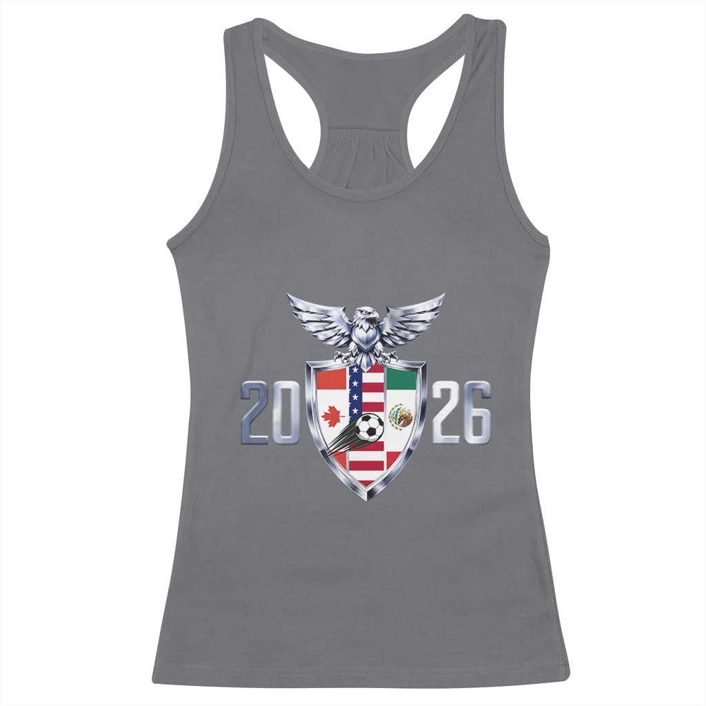 Canada Mexico USA Racerback Tank Top International Soccer Lover Gift TS12 Charcoal Print Your Wear