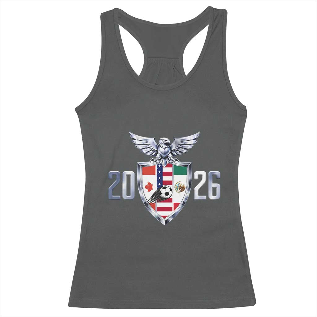 Canada Mexico USA Racerback Tank Top International Soccer Lover Gift TS12 Dark Heather Print Your Wear