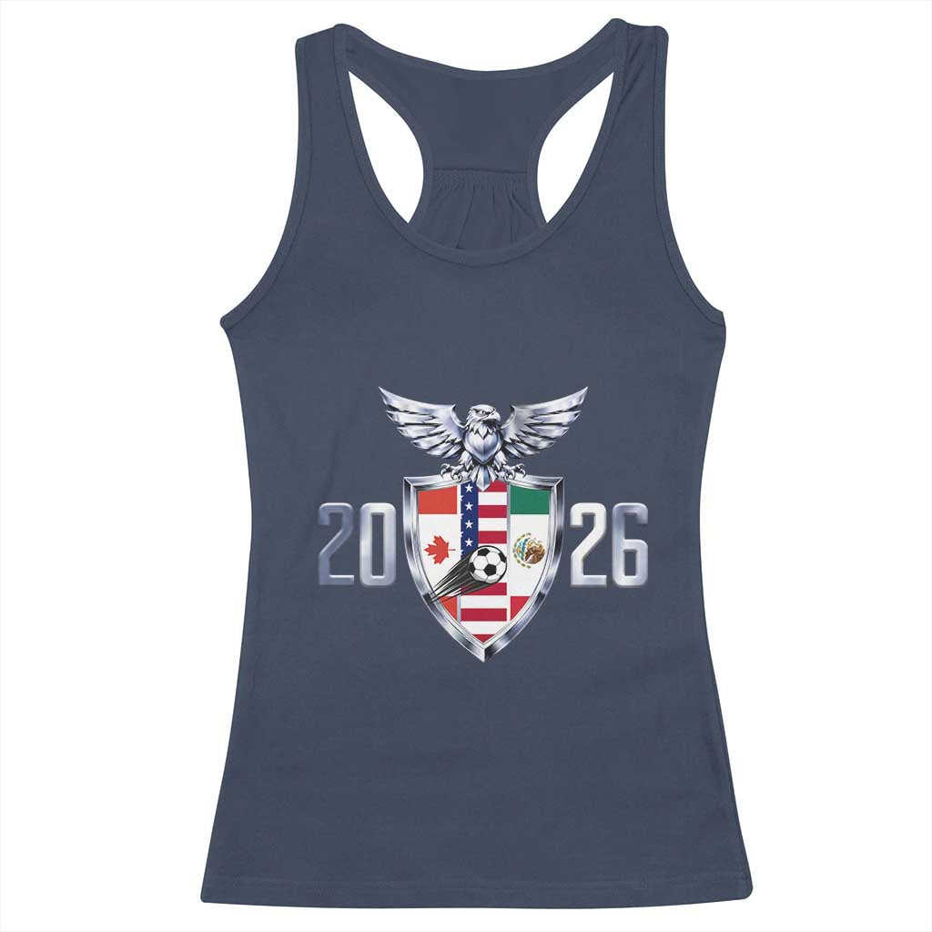 Canada Mexico USA Racerback Tank Top International Soccer Lover Gift TS12 Navy Print Your Wear