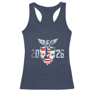 Canada Mexico USA Racerback Tank Top International Soccer Lover Gift TS12 Navy Print Your Wear