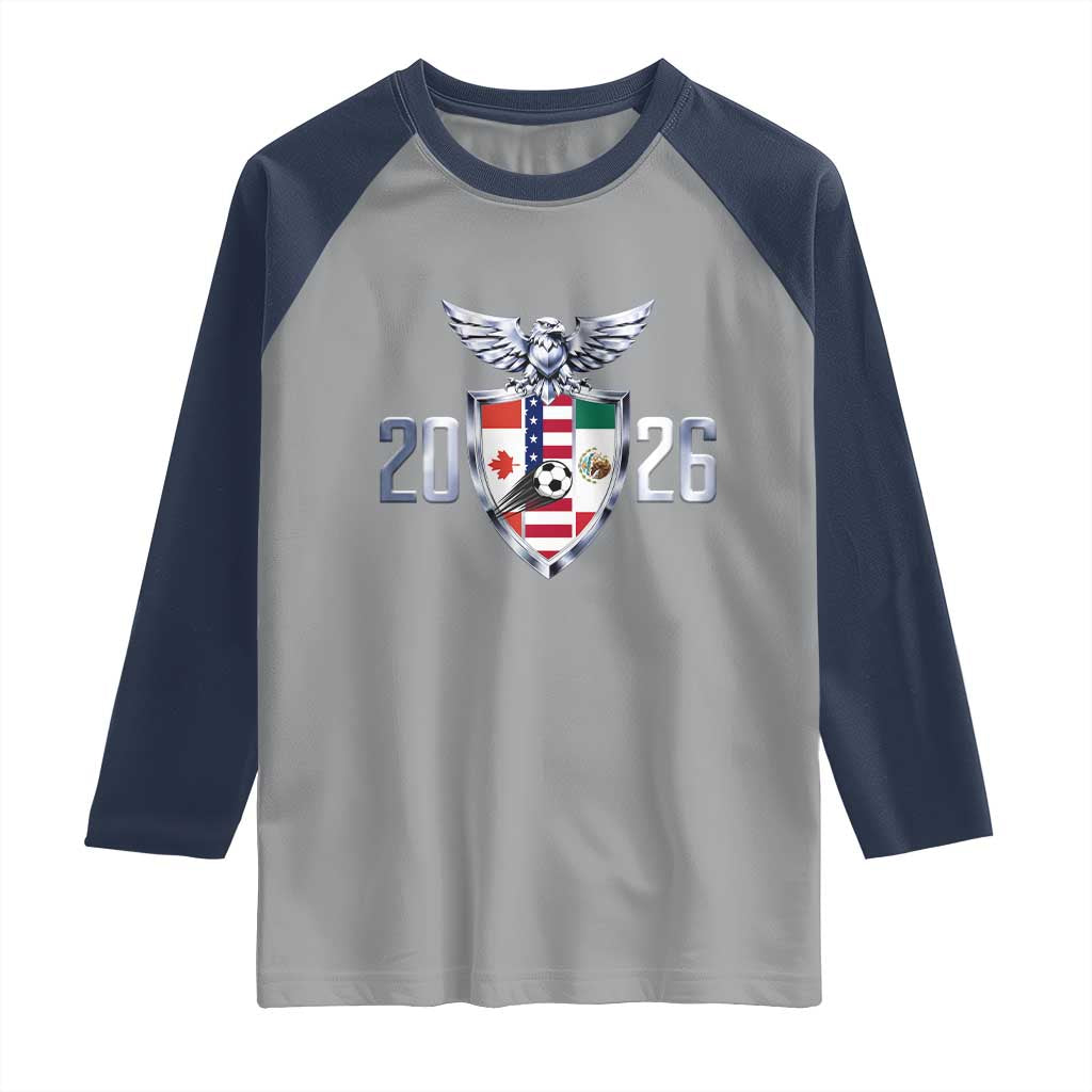 Canada Mexico USA Raglan Shirt International Soccer Lover Gift TS12 Sport Gray Navy Print Your Wear