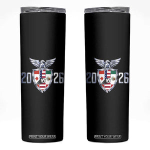 Canada Mexico USA Skinny Tumbler International Soccer Lover Gift TS12 Black Print Your Wear