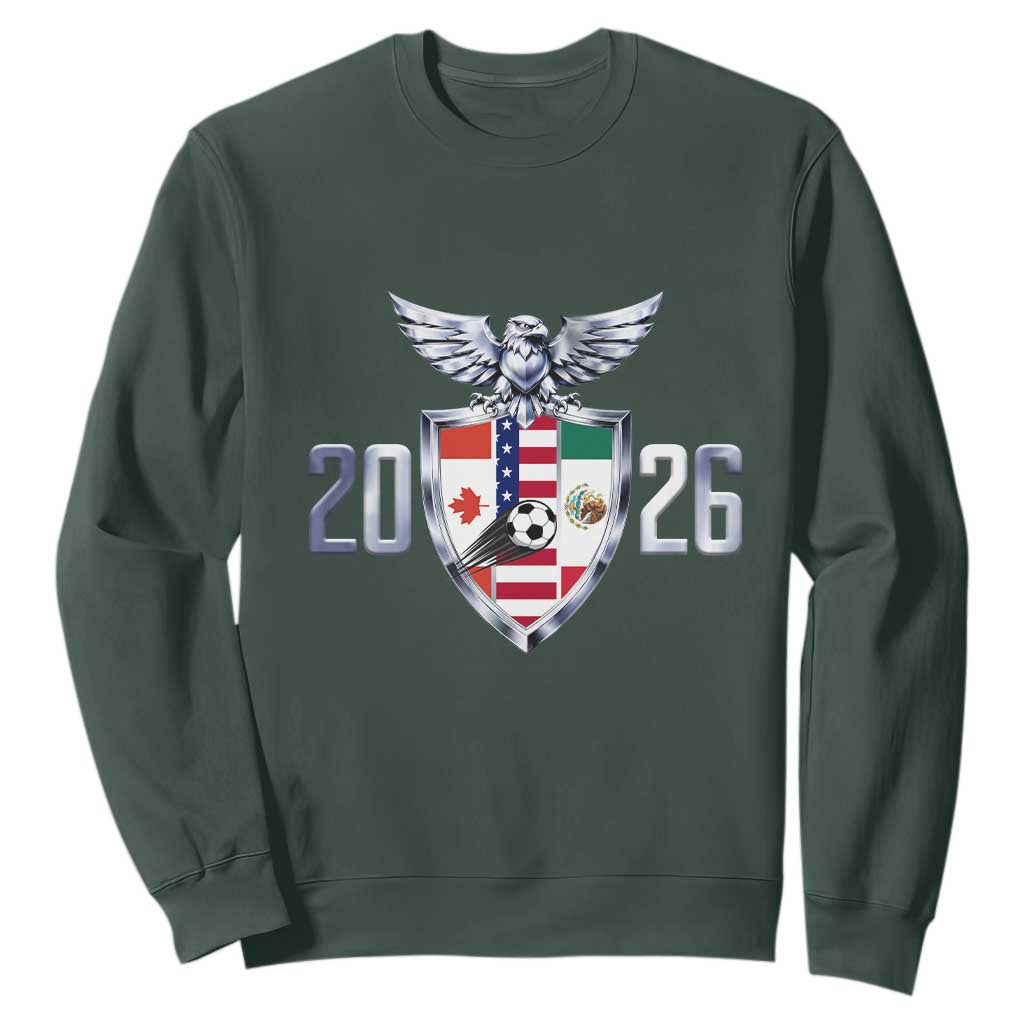 Canada Mexico USA Sweatshirt International Soccer Lover Gift TS12 Dark Forest Green Print Your Wear