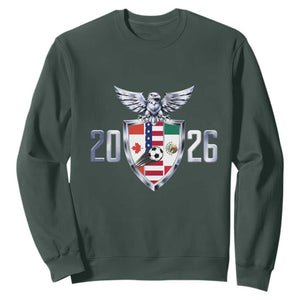 Canada Mexico USA Sweatshirt International Soccer Lover Gift TS12 Dark Forest Green Print Your Wear