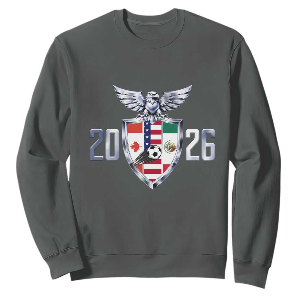 Canada Mexico USA Sweatshirt International Soccer Lover Gift TS12 Dark Heather Print Your Wear