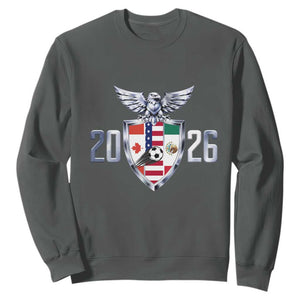Canada Mexico USA Sweatshirt International Soccer Lover Gift TS12 Dark Heather Print Your Wear