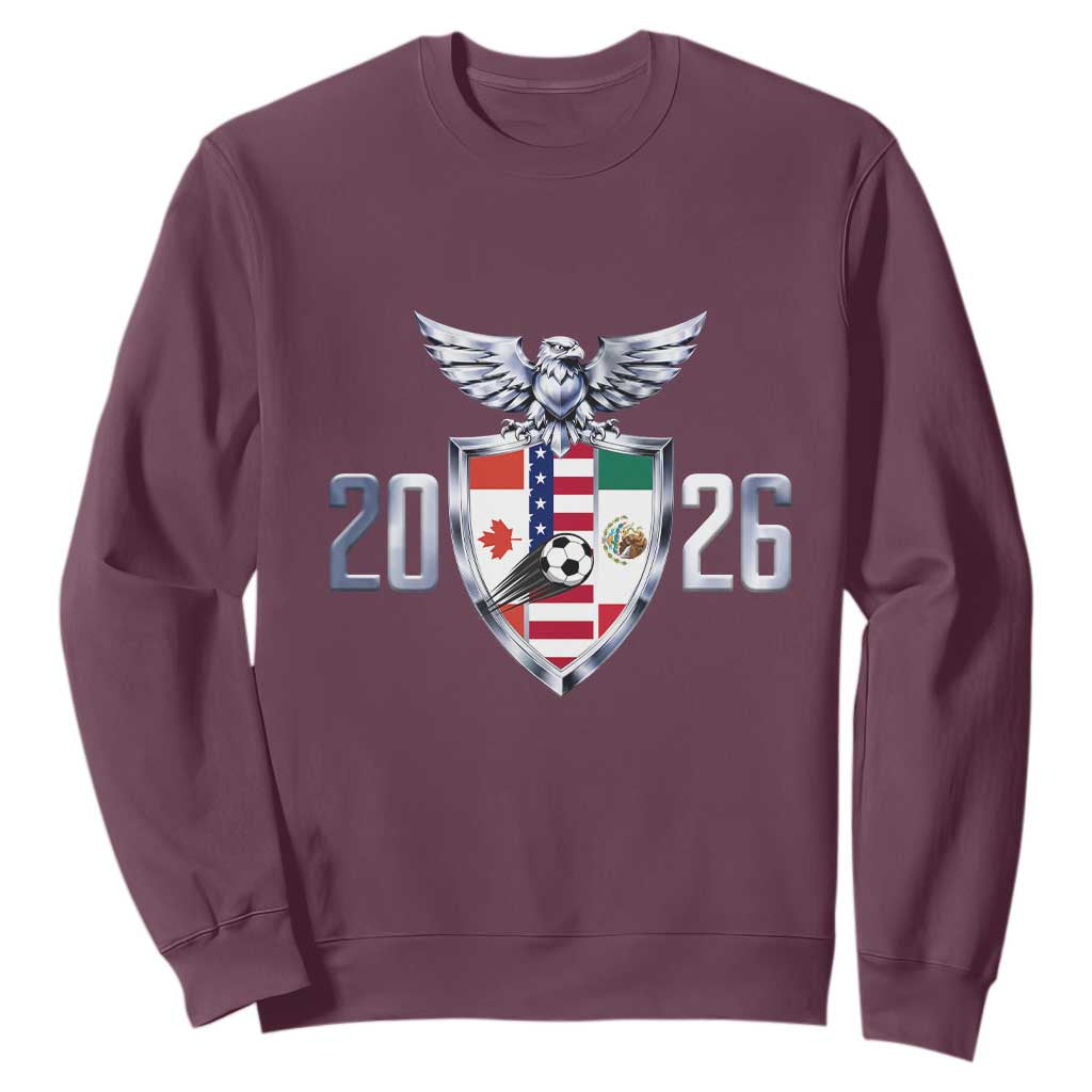 Canada Mexico USA Sweatshirt International Soccer Lover Gift TS12 Maroon Print Your Wear