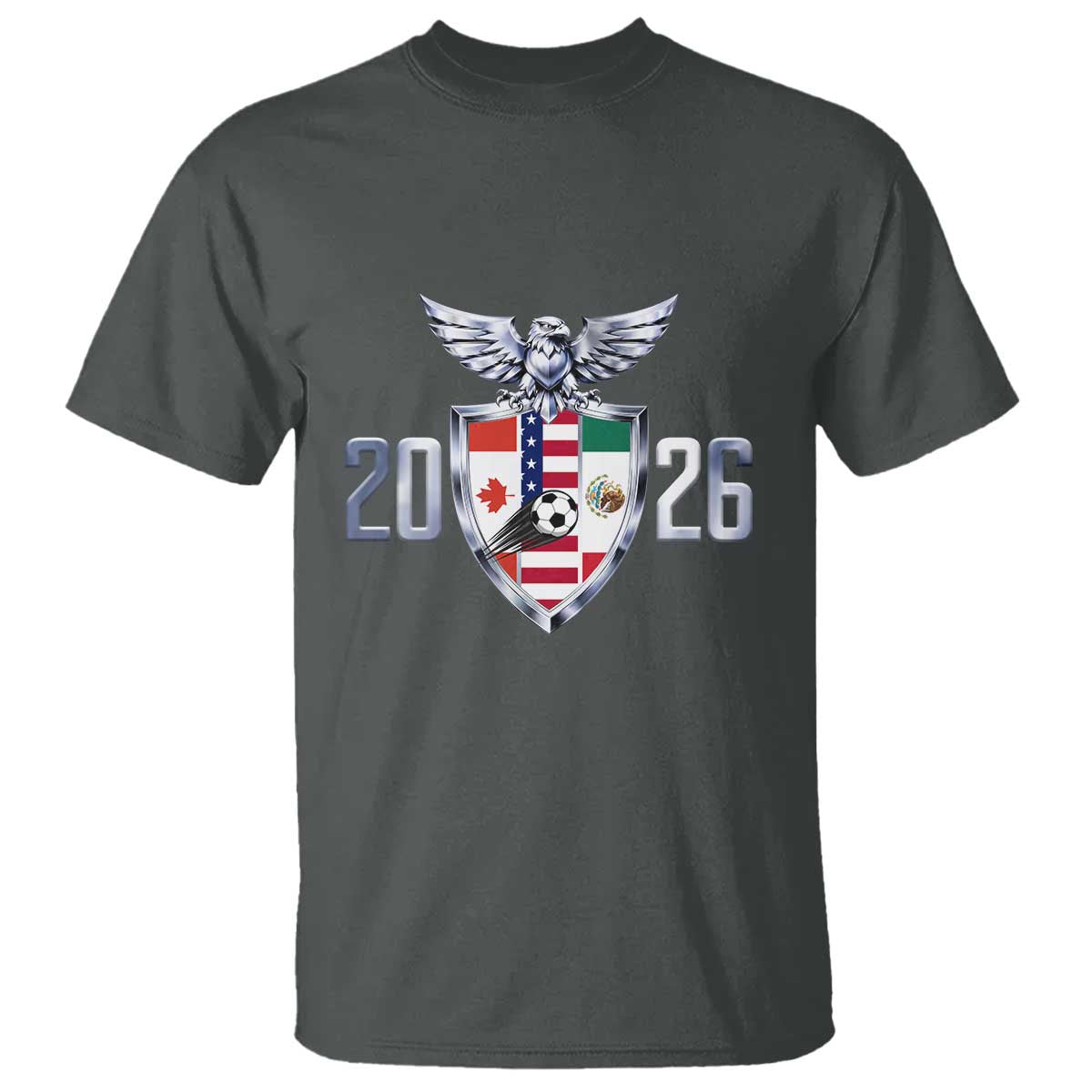 Canada Mexico USA T Shirt International Soccer Lover Gift TS12 Dark Heather Print Your Wear