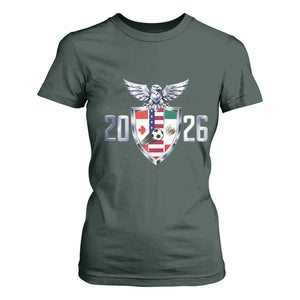 Canada Mexico USA T Shirt For Women International Soccer Lover Gift TS12 Dark Forest Green Print Your Wear