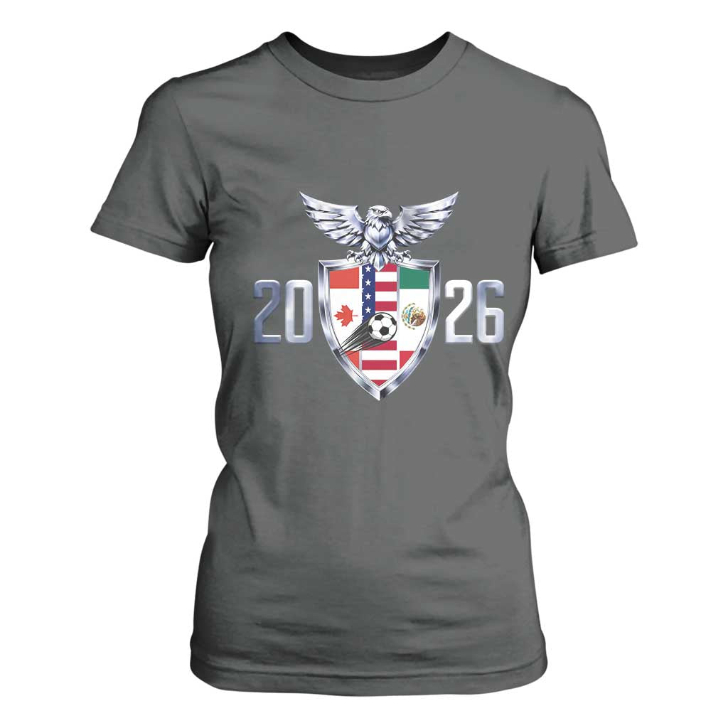 Canada Mexico USA T Shirt For Women International Soccer Lover Gift TS12 Dark Heather Print Your Wear