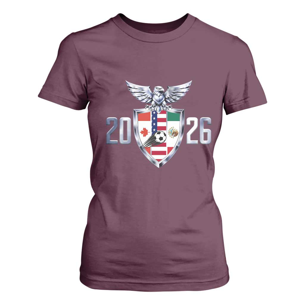 Canada Mexico USA T Shirt For Women International Soccer Lover Gift TS12 Maroon Print Your Wear