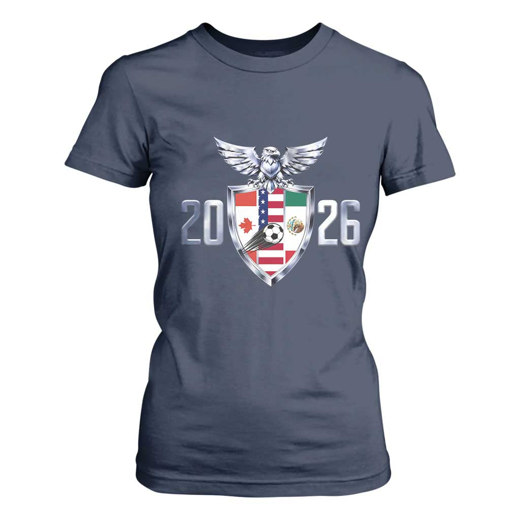 Canada Mexico USA T Shirt For Women International Soccer Lover Gift TS12 Navy Print Your Wear