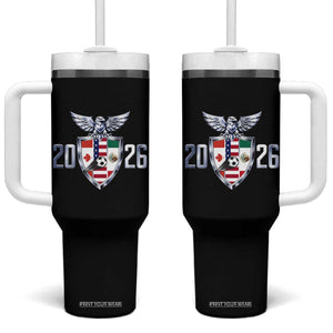 Canada Mexico USA Tumbler With Handle International Soccer Lover Gift TS12 One Size: 40 oz Black Print Your Wear