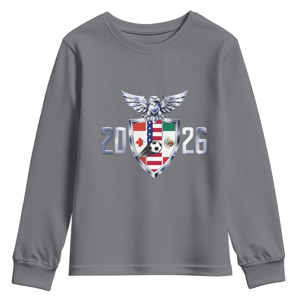 Canada Mexico USA Youth Sweatshirt International Soccer Lover Gift TS12 Charcoal Print Your Wear