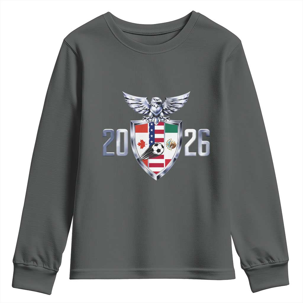 Canada Mexico USA Youth Sweatshirt International Soccer Lover Gift TS12 Dark Heather Print Your Wear