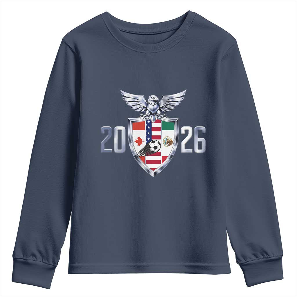 Canada Mexico USA Youth Sweatshirt International Soccer Lover Gift TS12 Navy Print Your Wear
