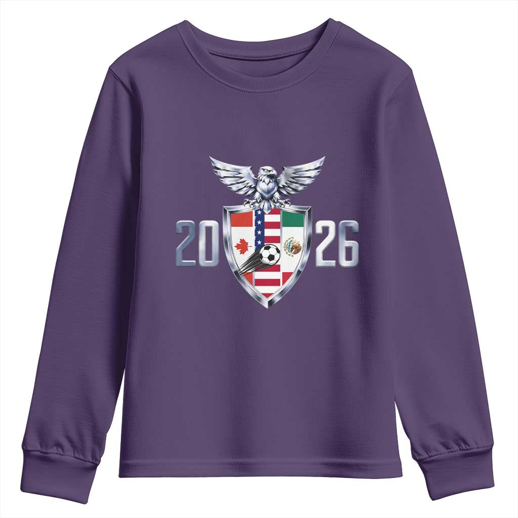 Canada Mexico USA Youth Sweatshirt International Soccer Lover Gift TS12 Purple Print Your Wear