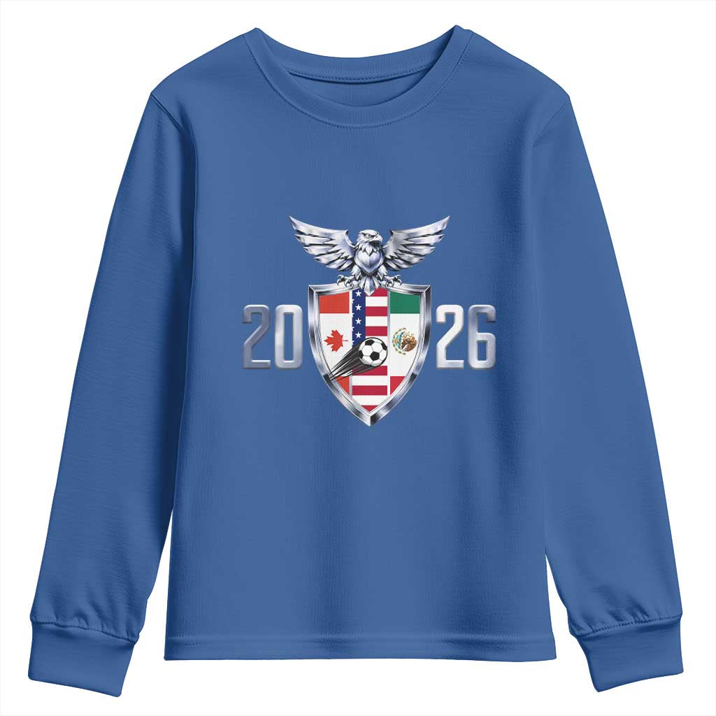 Canada Mexico USA Youth Sweatshirt International Soccer Lover Gift TS12 Royal Blue Print Your Wear