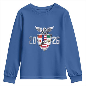 Canada Mexico USA Youth Sweatshirt International Soccer Lover Gift TS12 Royal Blue Print Your Wear