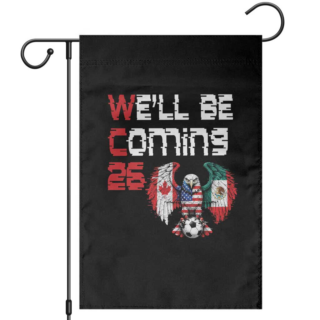 Glitched North America Eagle Soccer Garden Flag We Will Be Coming 26 TS12 Black Print Your Wear