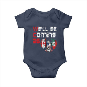 Glitched North America Eagle Soccer Baby Onesie We Will Be Coming 26 TS12 Navy Print Your Wear