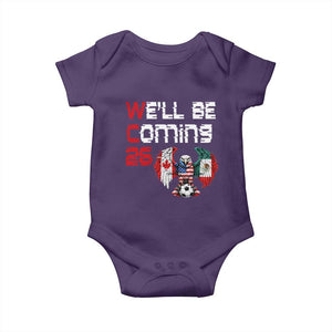 Glitched North America Eagle Soccer Baby Onesie We Will Be Coming 26 TS12 Purple Print Your Wear