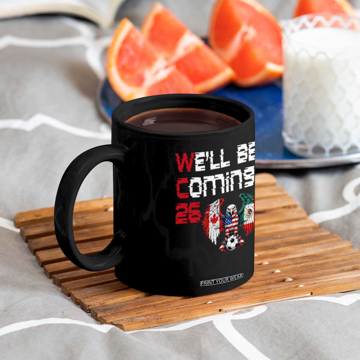Glitched North America Eagle Soccer Coffee Mug We Will Be Coming 26 TS12 Print Your Wear