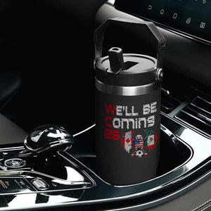 Glitched North America Eagle Soccer Flip Straw Tumbler We Will Be Coming 26 TS12 Print Your Wear