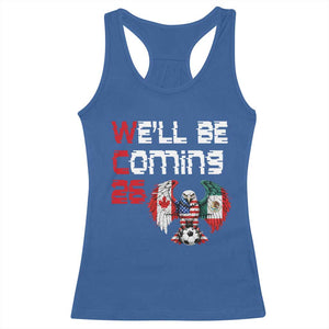 Glitched North America Eagle Soccer Racerback Tank Top We Will Be Coming 26 TS12 Royal Blue Print Your Wear