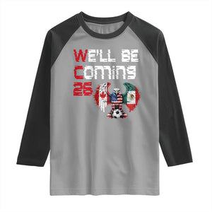 Glitched North America Eagle Soccer Raglan Shirt We Will Be Coming 26 TS12 Sport Gray Black Print Your Wear