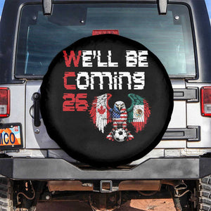 Glitched North America Eagle Soccer Spare Tire Cover We Will Be Coming 26 TS12 No hole Black Print Your Wear