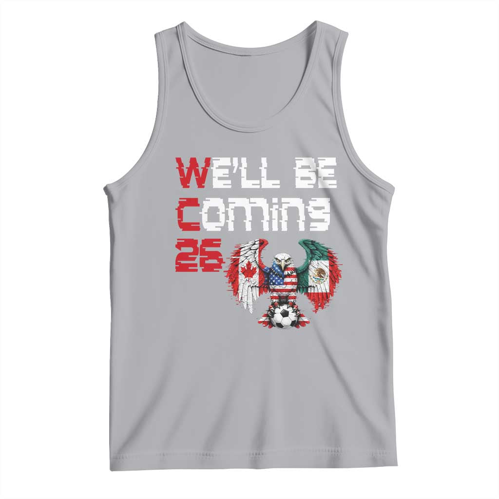 Glitched North America Eagle Soccer Tank Top We Will Be Coming 26 TS12 Athletic Heather Print Your Wear