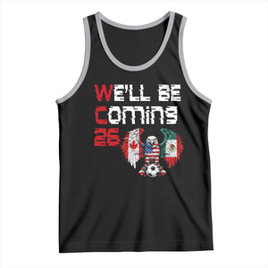 Glitched North America Eagle Soccer Tank Top We Will Be Coming 26 TS12 Black Athletic Heather Print Your Wear