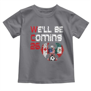 Glitched North America Eagle Soccer Toddler T Shirt We Will Be Coming 26 TS12 Charcoal Print Your Wear