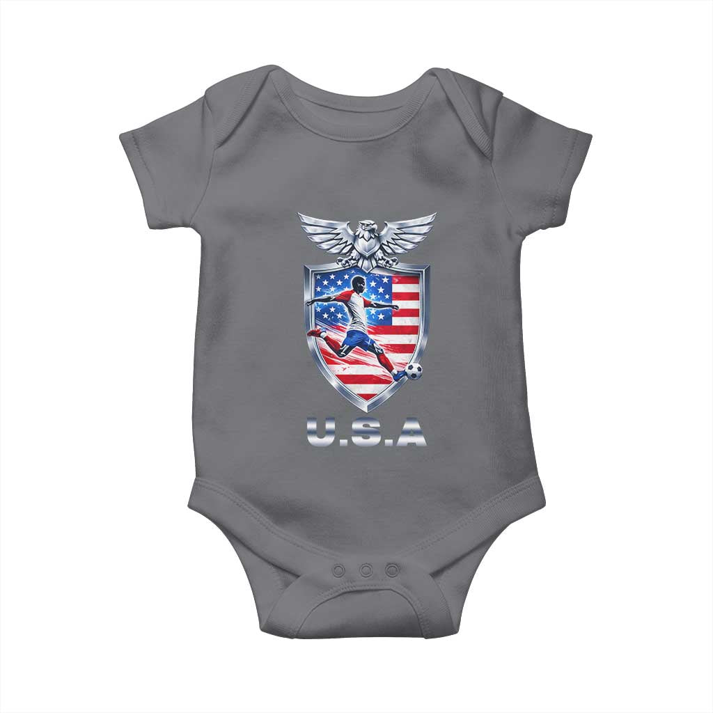 USA 2026 Soccer Player Baby Onesie United States Team Pride TS12 Charcoal Print Your Wear