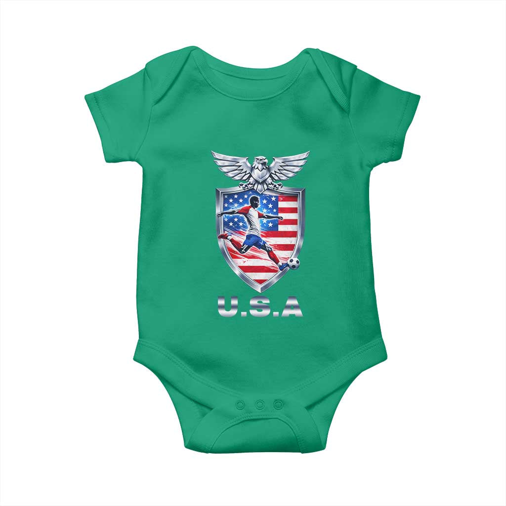 USA 2026 Soccer Player Baby Onesie United States Team Pride TS12 Irish Green Print Your Wear